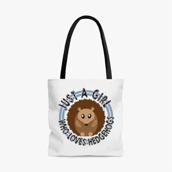 Just A Girl Who Loves Hedgehogs Bag, Hedgehog Tole Bag, Hedgehog Youth Handbag,  Hedgehog Lover AOP Tote Bag
