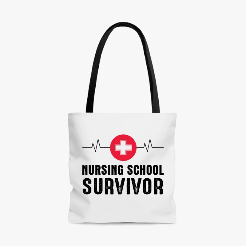 Nursing School Survivor Clipart,Medical Nurse Graduation Student- - AOP Tote Bag