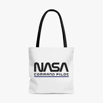 Nasa Command Pilot Design Bag,  Nasa Funny Pilot Graphic AOP Tote Bag