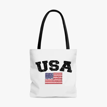 Faded Distressed USA Flag Juniors AOP Tote Bag