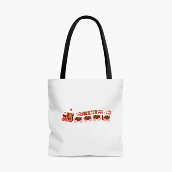 Christmas Candy Train Bag, Merry Christmas clipart Tole Bag, Christmas train design Handbag,  printable Christmas Decoration AOP Tote Bag