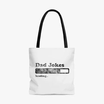 Dad Jokes Loading Clipart Bag, Funny Fathers Day Papa Novelty Graphic Tole Bag, Dad Jokes Loading Design AOP Tote Bag