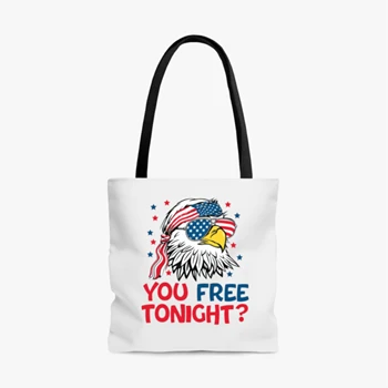 You Free Tonight Bag, 4th Of July Design Tole Bag, USA Flag Clipart Handbag, USA Proud Graphic Bag, Happy 4th July Tole Bag, Freedom Design Handbag,  Independence Day Design AOP Tote Bag