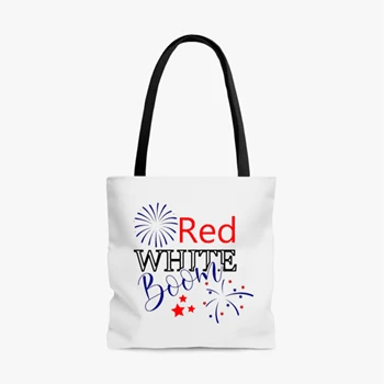 Red White Boom Bag, 4th Of July Tole Bag, Independence Day Handbag, Fourth Of July Bag, Patriotic Tole Bag, God Bless America Handbag,  American Flag AOP Tote Bag