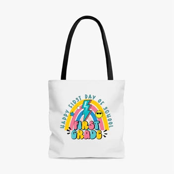 Hello First Grade Bag, Back to School Tole Bag, Teacher Handbag, Team Teacher Bag, First Grade Teacher Tole Bag,  First Day Of School AOP Tote Bag