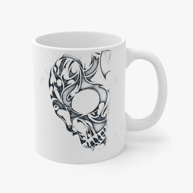 Skull art design, skull graphic,skull art personality design- - Ceramic Coffee Cup, 11oz