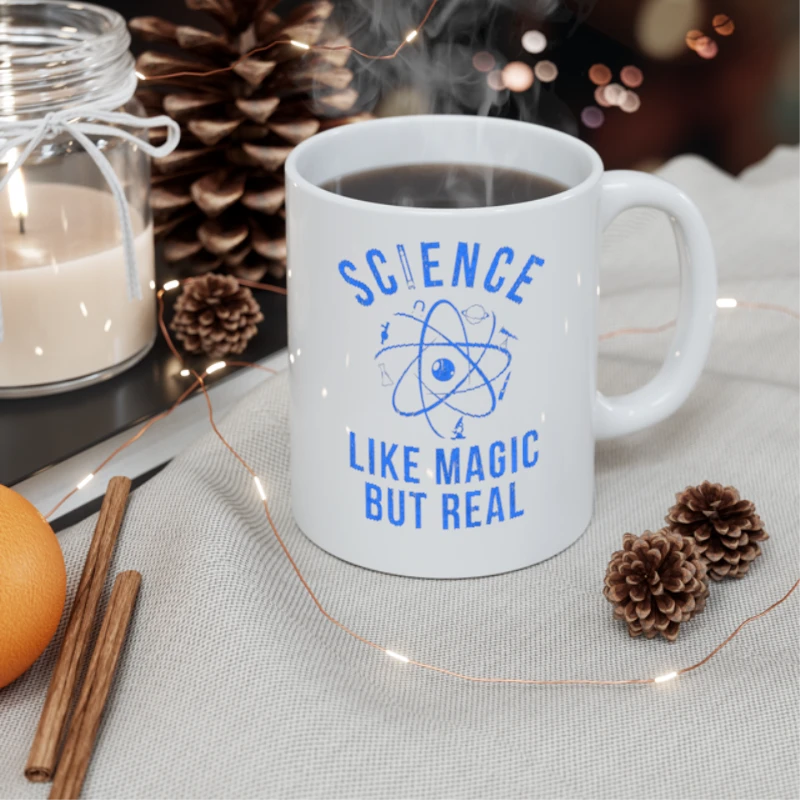 Science Like Magic But Real, Funny Nerdy Teacher- - Ceramic Coffee Cup, 11oz