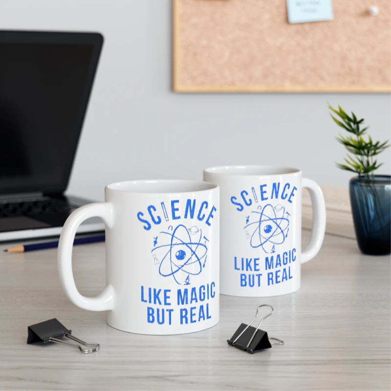 Science Like Magic But Real, Funny Nerdy Teacher- - Ceramic Coffee Cup, 11oz