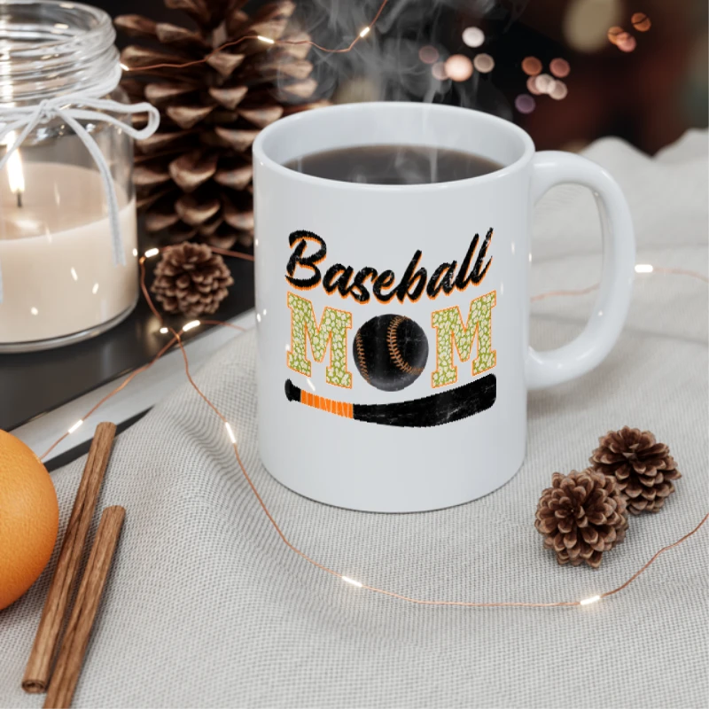 Baseball Mom Clipart, mother day Graphic, Baseball Mom Design- - Ceramic Coffee Cup, 11oz