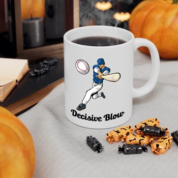 Baseball Decisive Blow Coffee Cup, Baseball Clipart Ceramic Cup,  Baseball champion design Ceramic Coffee Cup, 11oz