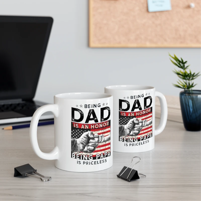 Fathers Day Design For Dad, An Honor Being Papa Is Priceless Graphic Design Gift- - Ceramic Coffee Cup, 11oz