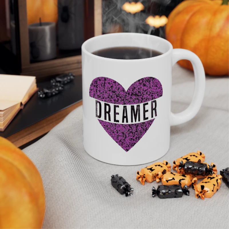 Dreamer heart- - Ceramic Coffee Cup, 11oz