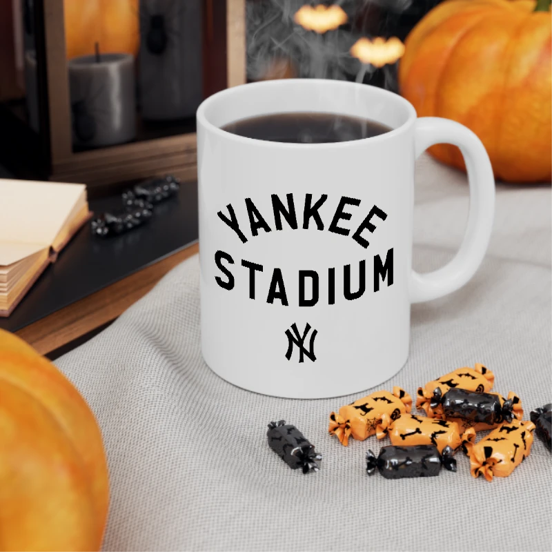 NY Yankees Stadium Design, New York Yankee Graphic- - Ceramic Coffee Cup, 11oz