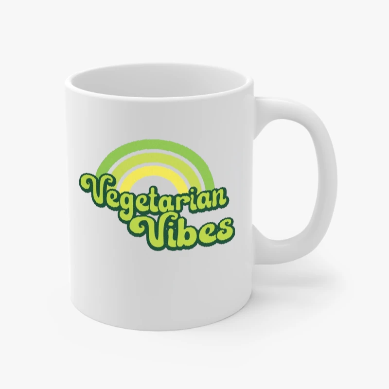 Vegetable Vibes, Vegetarian, Animal Lover, Animal Activist, Vegan, Vegetarian Gift, Funny Vegetarian- - Ceramic Coffee Cup, 11oz