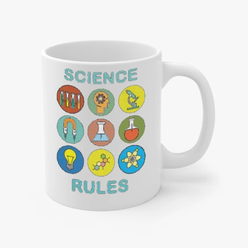 SCIENCE RULES Clipart, Science Symbols Design, Eco-Friendly Graphic- - Ceramic Coffee Cup, 11oz