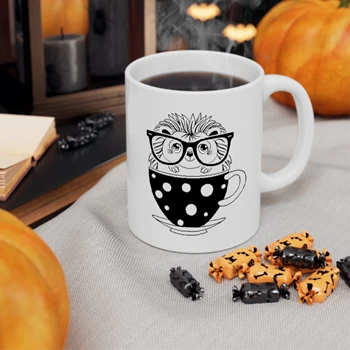Hedgehog Tea Cup, Coffee Glasses, Nerd Day School, Design, Cute Porcupine, Animal Lover, Pet Gift Cups