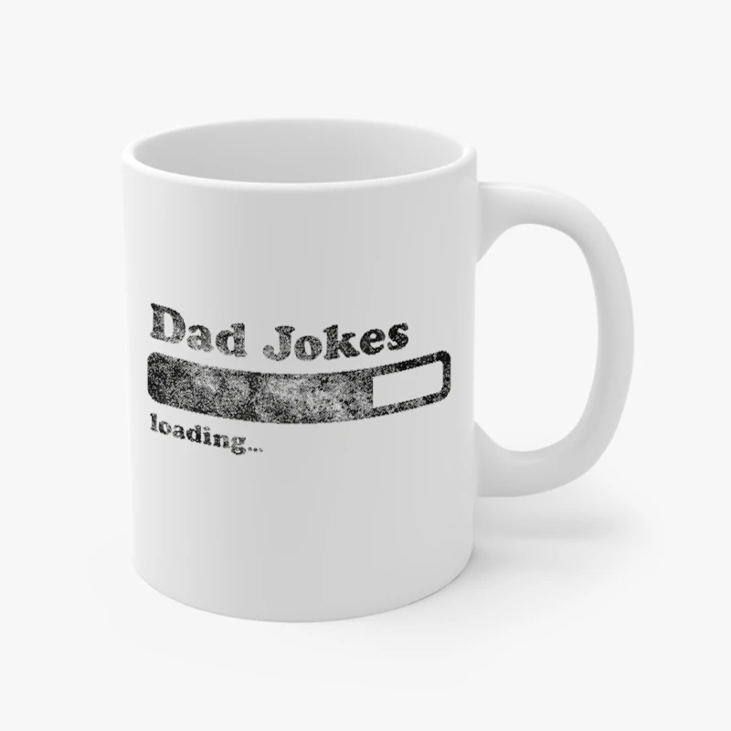 Dad Jokes Loading Clipart,Funny Fathers Day Papa Novelty Graphic,Dad Jokes Loading Design- - Ceramic Coffee Cup, 11oz