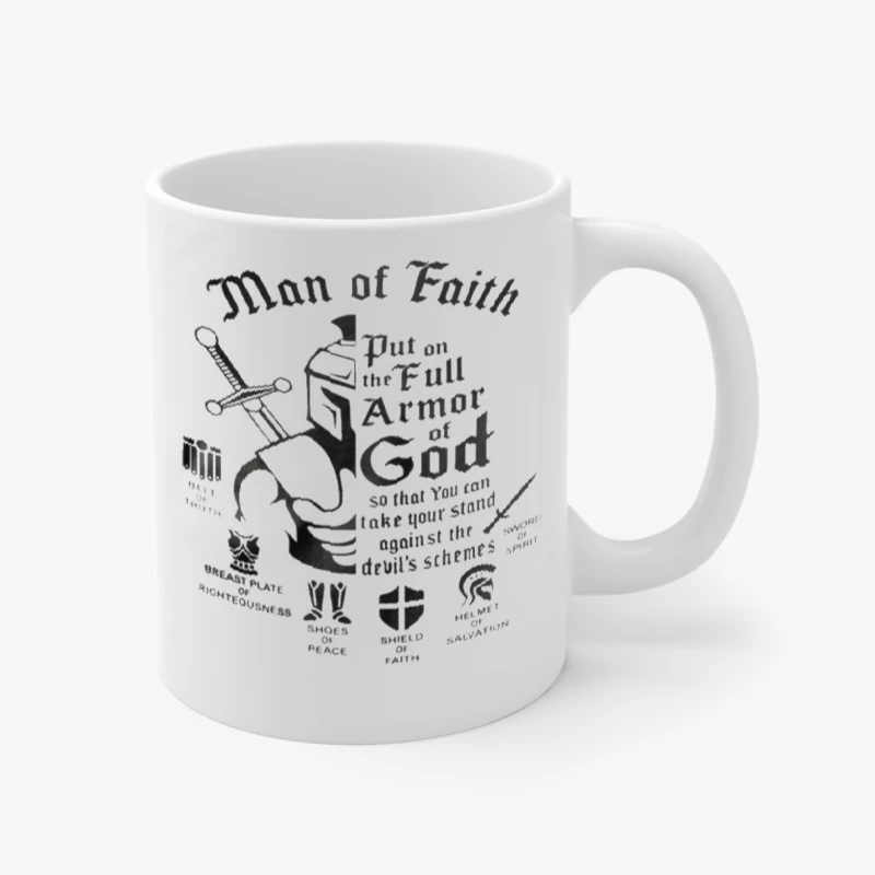 Armor Of God, Christian Gift For Man, Religious  For Men, Jesus  man, Bible Verse, Mens Faith  Man Christian- - Ceramic Coffee Cup, 11oz